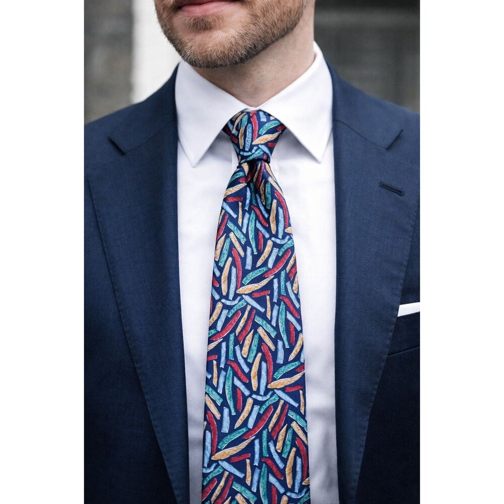 Tie 70s 80s 90s Y2K Mens London Fog Blue Red Beige Green 4 Wide 57 Long